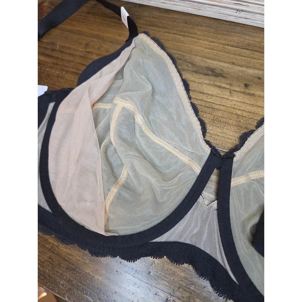 44D Calvin Klein Womens Seductive Comfort Full Coverage Unlined Black Lace Bra